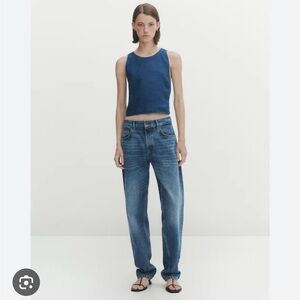 NWT Massimo Dutti Linen Top with Cross Over Back